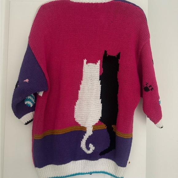 Vintage BellePointe women’s kitty cat button cardigan sweater size XL - Picture 4 of 4